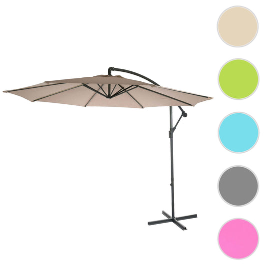 Cosmo Casa - Acerra zweefparasol - Zonwerende parasol - 3m kantelbaar - Polyester staal - 11kg - Zandbeige zonder voet