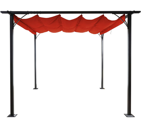 Cosmo Casa - Pergola - Schuifdak - Aluminium - Terracotta - 3,5×3,5 m