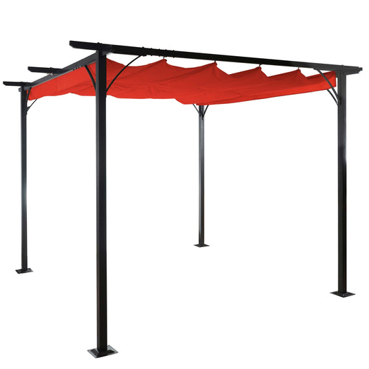Cosmo Casa - Pergola - Schuifdak - Aluminium - Terracotta - 3,5×3,5 m