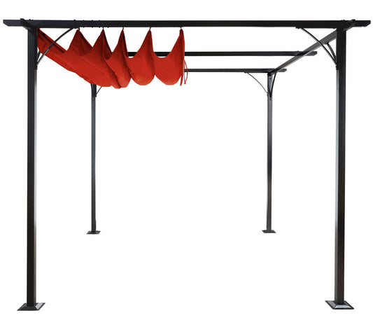 Cosmo Casa - Pergola - Schuifdak - Aluminium - Terracotta - 3,5×3,5 m