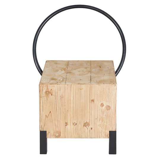 Cosmo Casa - Set van 4 Eetkamerstoelen - Industrieel - Metaal en Hout - Naturel