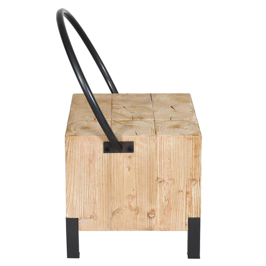 Cosmo Casa - Set van 4 Eetkamerstoelen - Industrieel - Metaal en Hout - Naturel