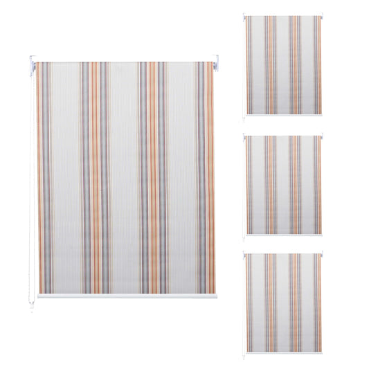 Cosmo Casa - Set van 4 Rolgordijnen - Ondoorzichtig - Textiel - Grijsbruinoranje - 120×230 cm