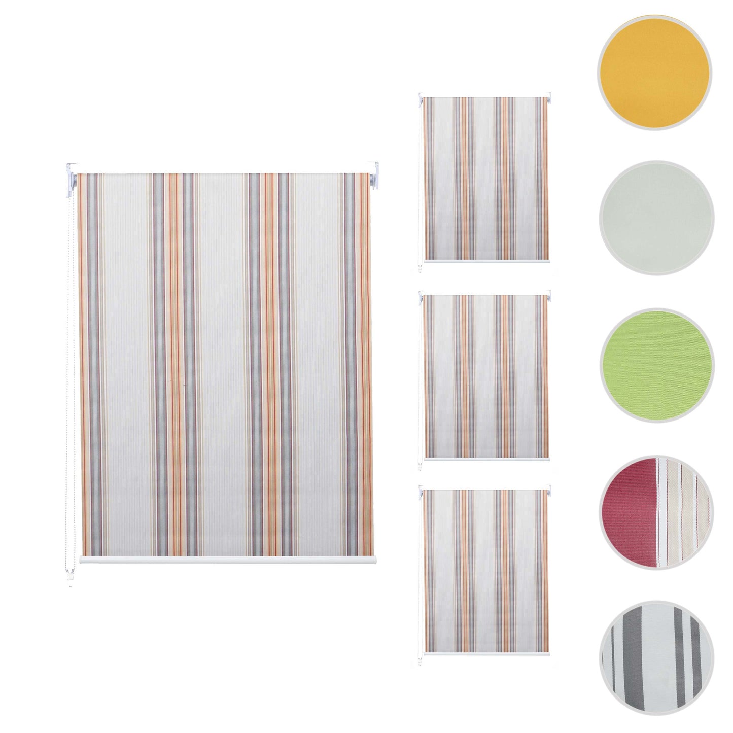Cosmo Casa - Set van 4 Rolgordijnen - Ondoorzichtig - Textiel - Grijsbruinoranje - 120×230 cm