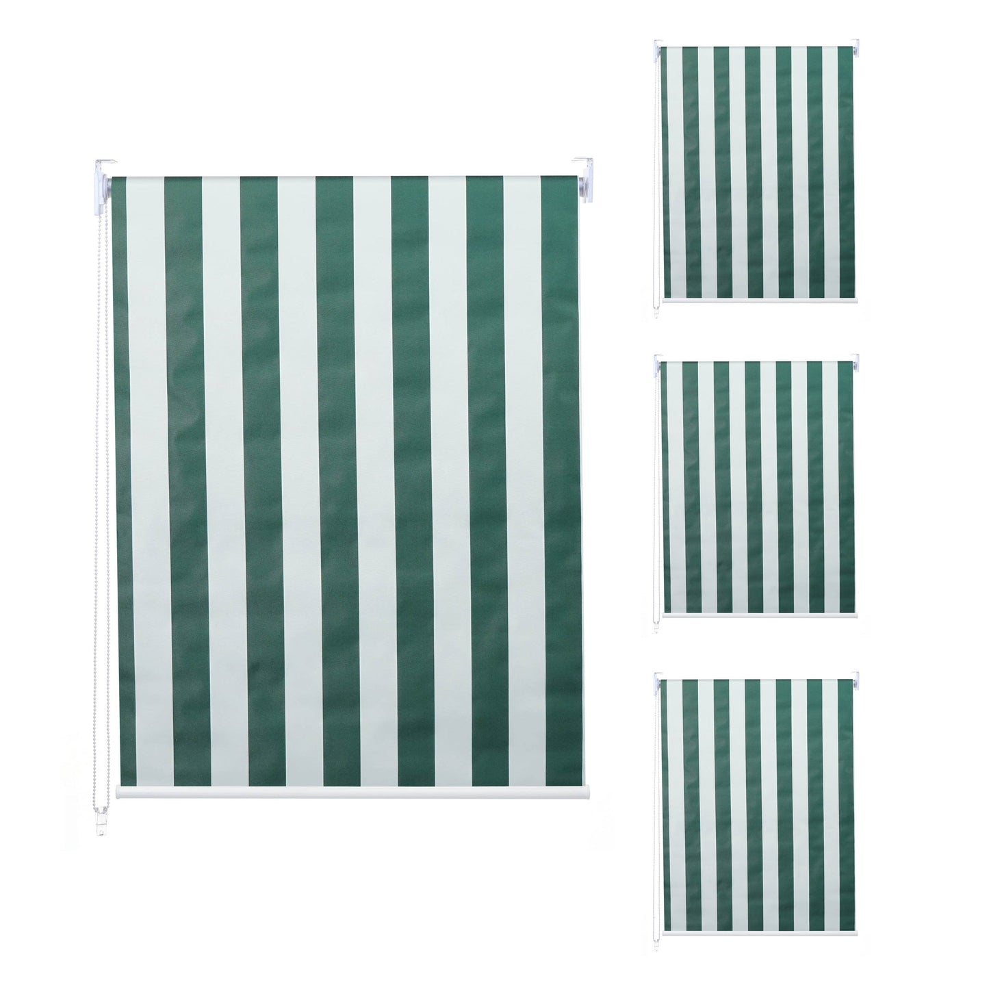 Cosmo Casa - Set van 4 Rolgordijnen - Ondoorzichtig - Textiel - Groenwit - 120×230 cm