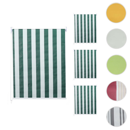 Cosmo Casa - Set van 4 Rolgordijnen - Ondoorzichtig - Textiel - Groenwit - 120×230 cm