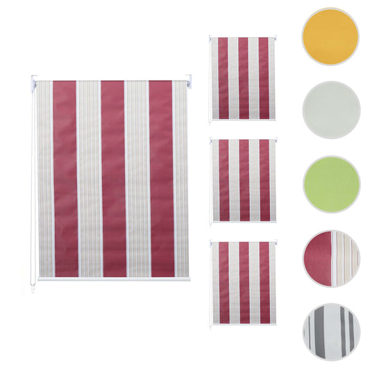 Cosmo Casa - Set van 4 Rolgordijnen - Ondoorzichtig - Textiel - Roodwitbeige - 120×230 cm