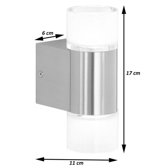 Cosmo Casa - Set van 4 Wandlampen - Met gloeilamp - Metaal - Chroom