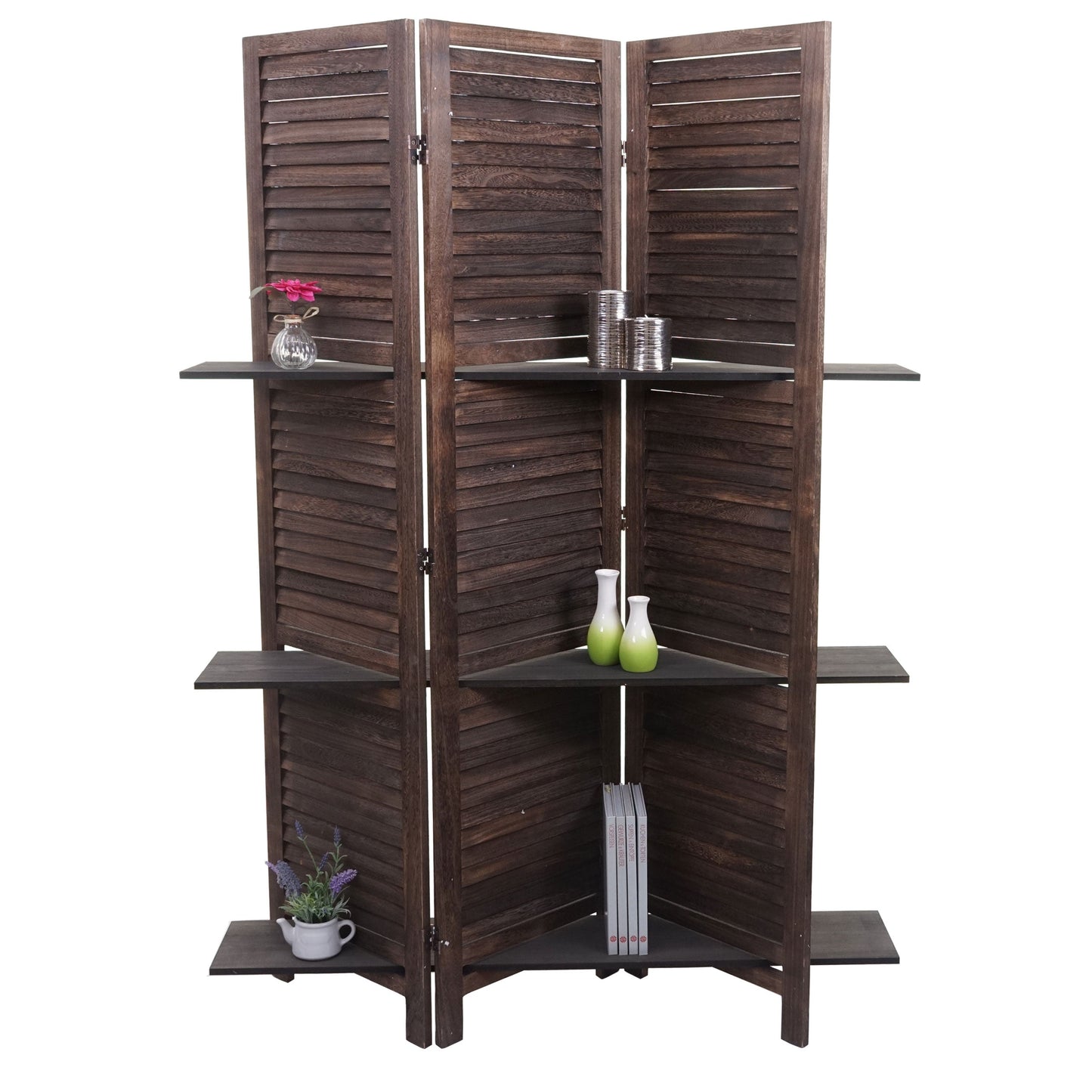 Cosmo Casa - Scherm - Shabby look - Metaal & Hout - Bruin - 170×125 cm