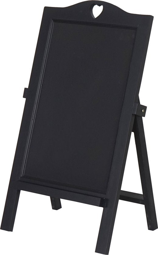 Cosmo Casa Reclamebord - Staand Krijtbord - Klantenstopper - Decoratief Bord - Geschilderd - 66X39X33cm - Zwart