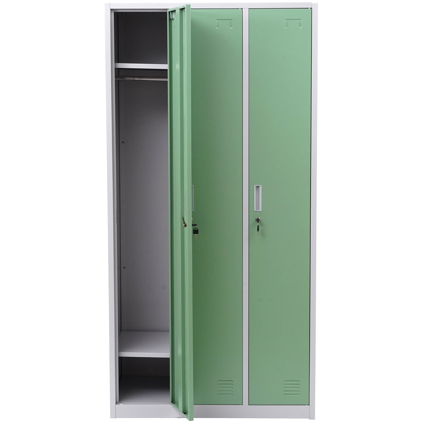 Cosmo Casa - Lockerkast - Kluis - Metaal - Groen - 3 compartimenten