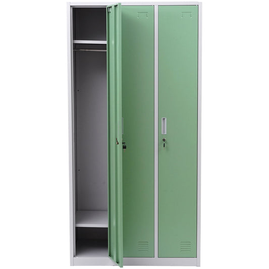 Cosmo Casa - Lockerkast - Kluis - Metaal - Groen - 3 compartimenten