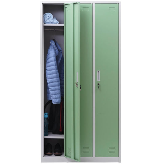 Cosmo Casa - Lockerkast - Kluis - Metaal - Groen - 3 compartimenten