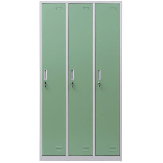 Cosmo Casa - Lockerkast - Kluis - Metaal - Groen - 3 compartimenten