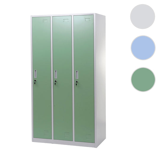 Cosmo Casa - Lockerkast - Kluis - Metaal - Groen - 3 compartimenten