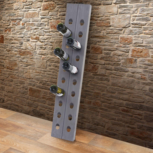 Cosmo Casa - Wijnrek - Flessenrek met Schudbord - Houtlook - Grijs