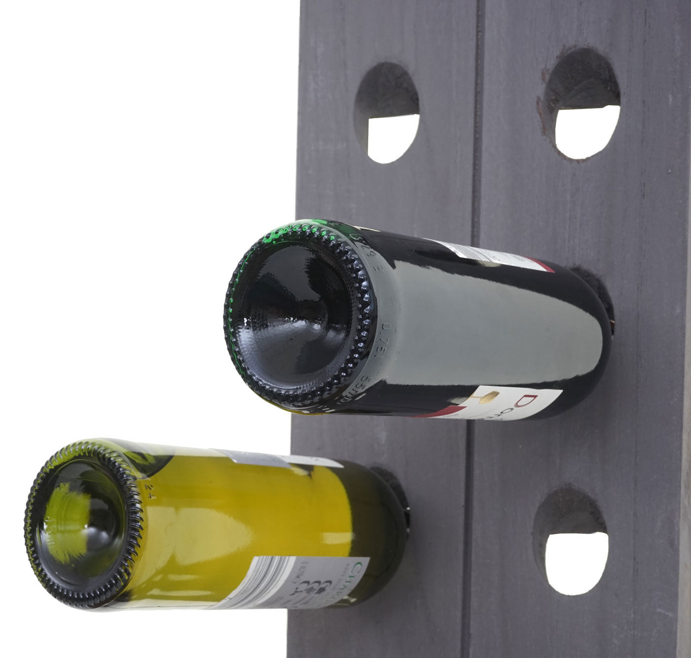 Cosmo Casa - Wijnrek - Flessenrek met Schudbord - Houtlook - Grijs