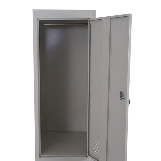 Cosmo Casa - Lockerkast - Kluis - Metaal - Grijs - 185×38×45 cm