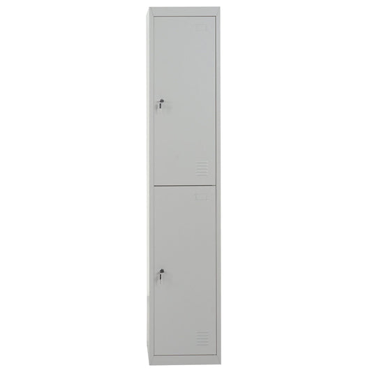 Cosmo Casa - Lockerkast - Kluis - Metaal - Grijs - 185×38×45 cm