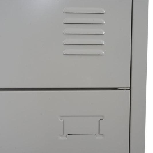 Cosmo Casa - Lockerkast - Kluis - Metaal - Grijs - 185×38×45 cm