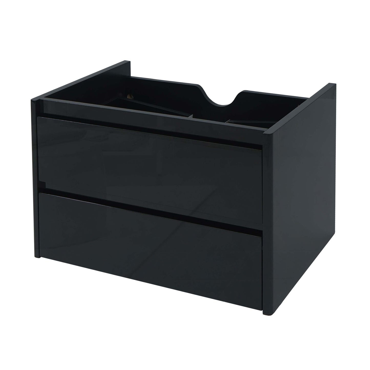 Cosmo Casa - Spoelbakonderkast - Soft-close - Hoogglans - Zwart - 50×60 cm