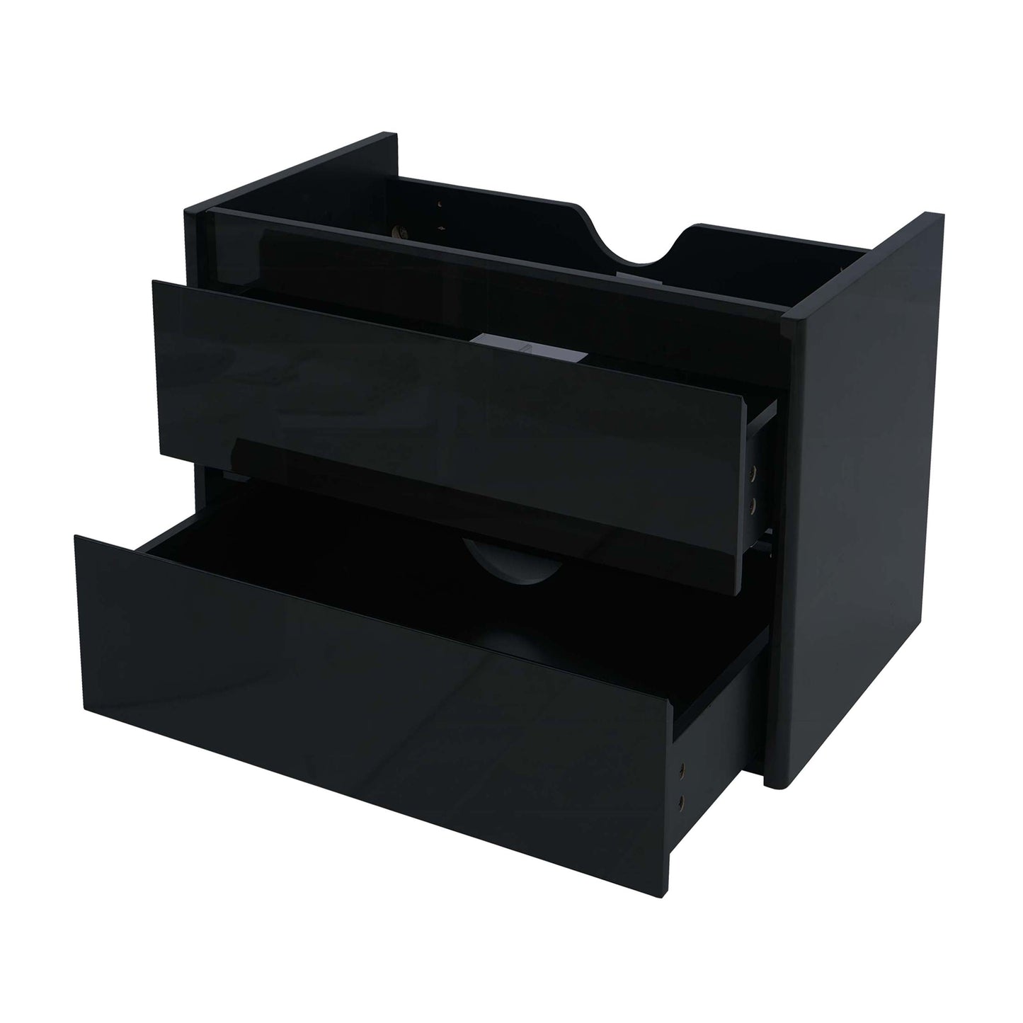 Cosmo Casa - Spoelbakonderkast - Soft-close - Hoogglans - Zwart - 50×60 cm