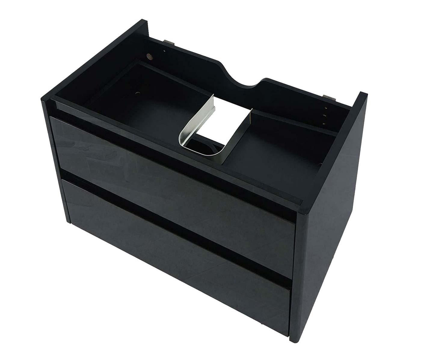 Cosmo Casa - Spoelbakonderkast - Soft-close - Hoogglans - Zwart - 50×60 cm