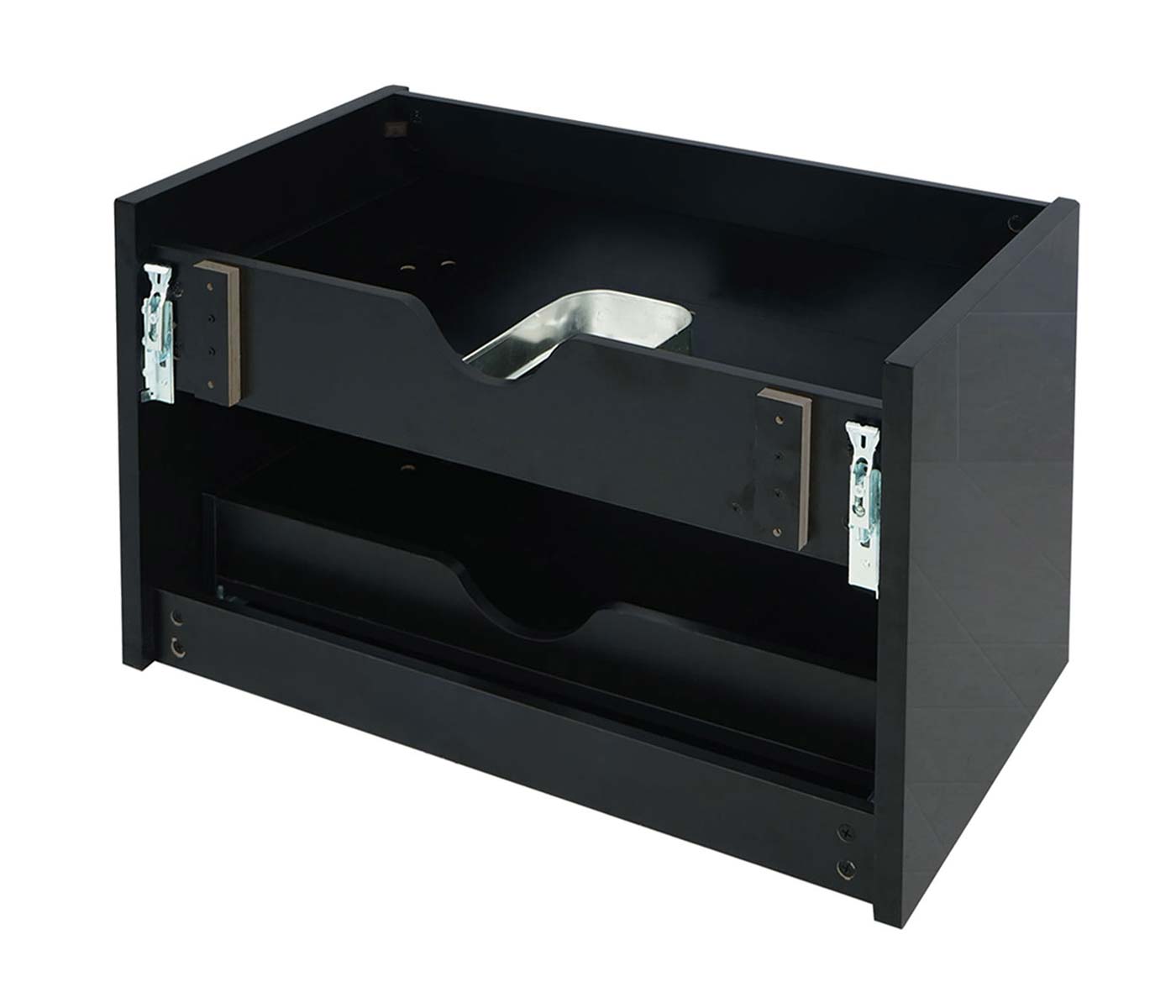 Cosmo Casa - Spoelbakonderkast - Soft-close - Hoogglans - Zwart - 50×60 cm