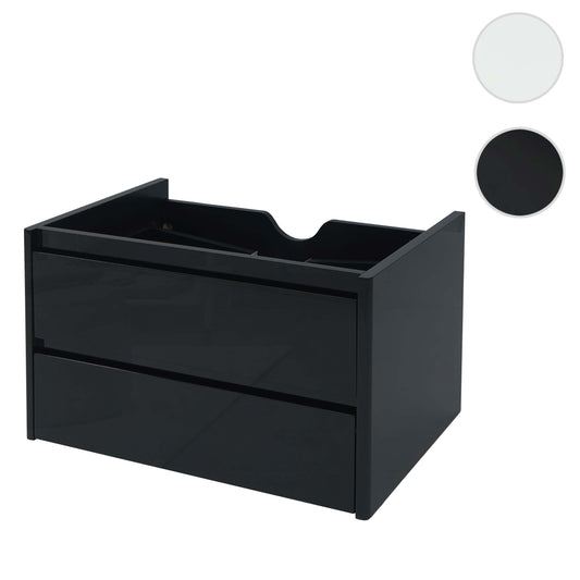 Cosmo Casa - Wastafelonderkast - Soft-close - Hoogglans - Zwart - 50×80 cm