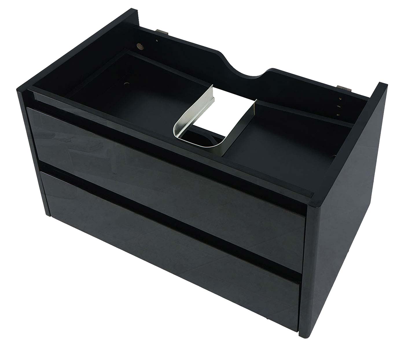 Cosmo Casa - Wastafelonderkast - Soft-close - Hoogglans - Zwart - 50×80 cm