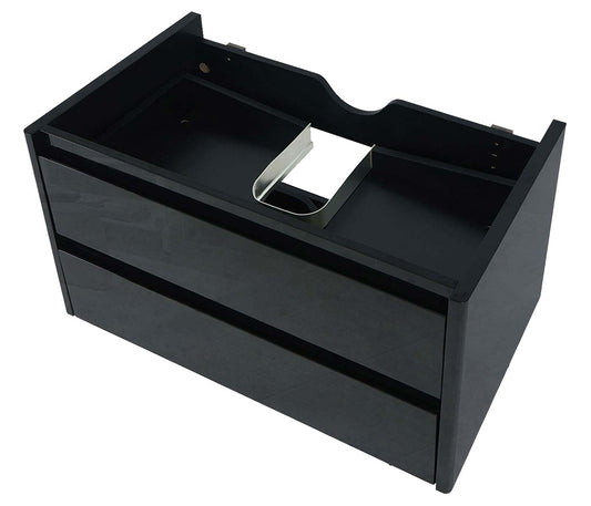 Cosmo Casa - Wastafelonderkast - Soft-close - Hoogglans - Zwart - 50×80 cm