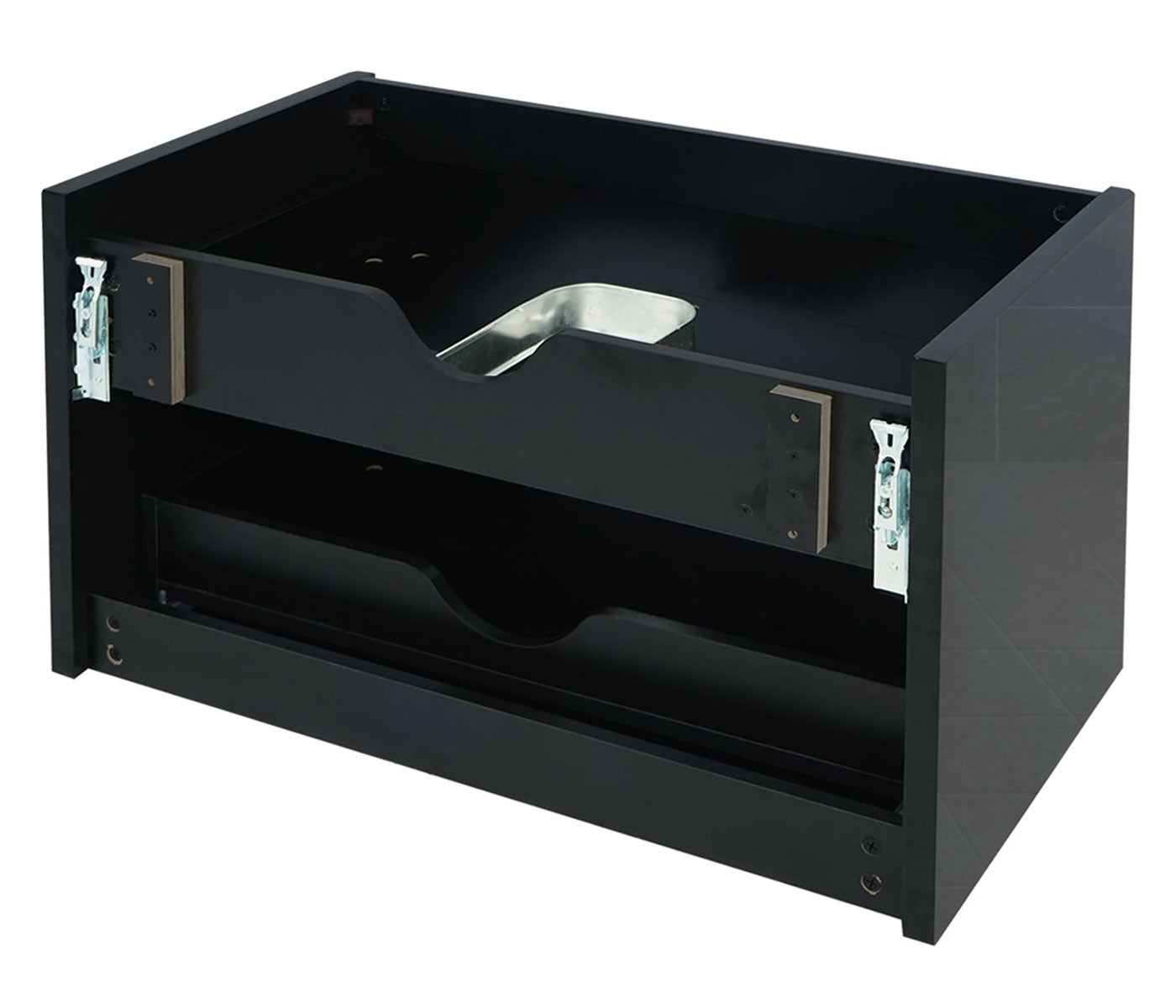 Cosmo Casa - Wastafelonderkast - Soft-close - Hoogglans - Zwart - 50×80 cm