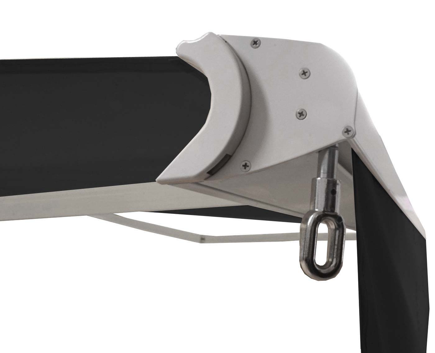 Cosmo Casa - Elektrisch Volledig Cassettescherm - Uitschuifbare Volant - Polyester - Antraciet - 5×3 m