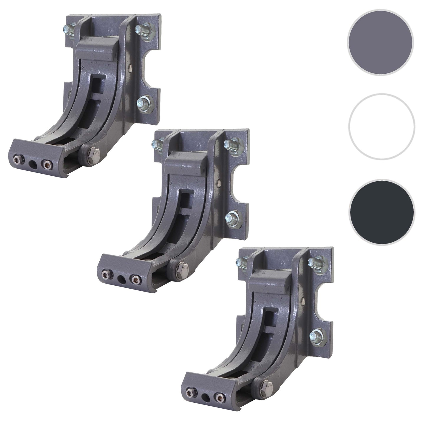 Cosmo Casa - Set van 3 Muurbeugels luifel - Wandmontage - Metaal - Grijs