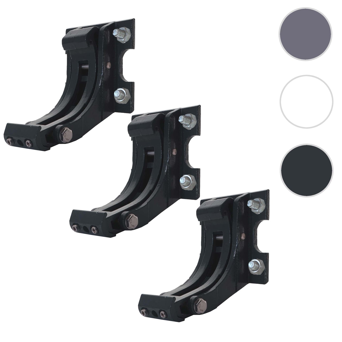 Cosmo Casa - Set van 3 Muurbeugels luifel - Wandmontage - Metaal - Antraciet