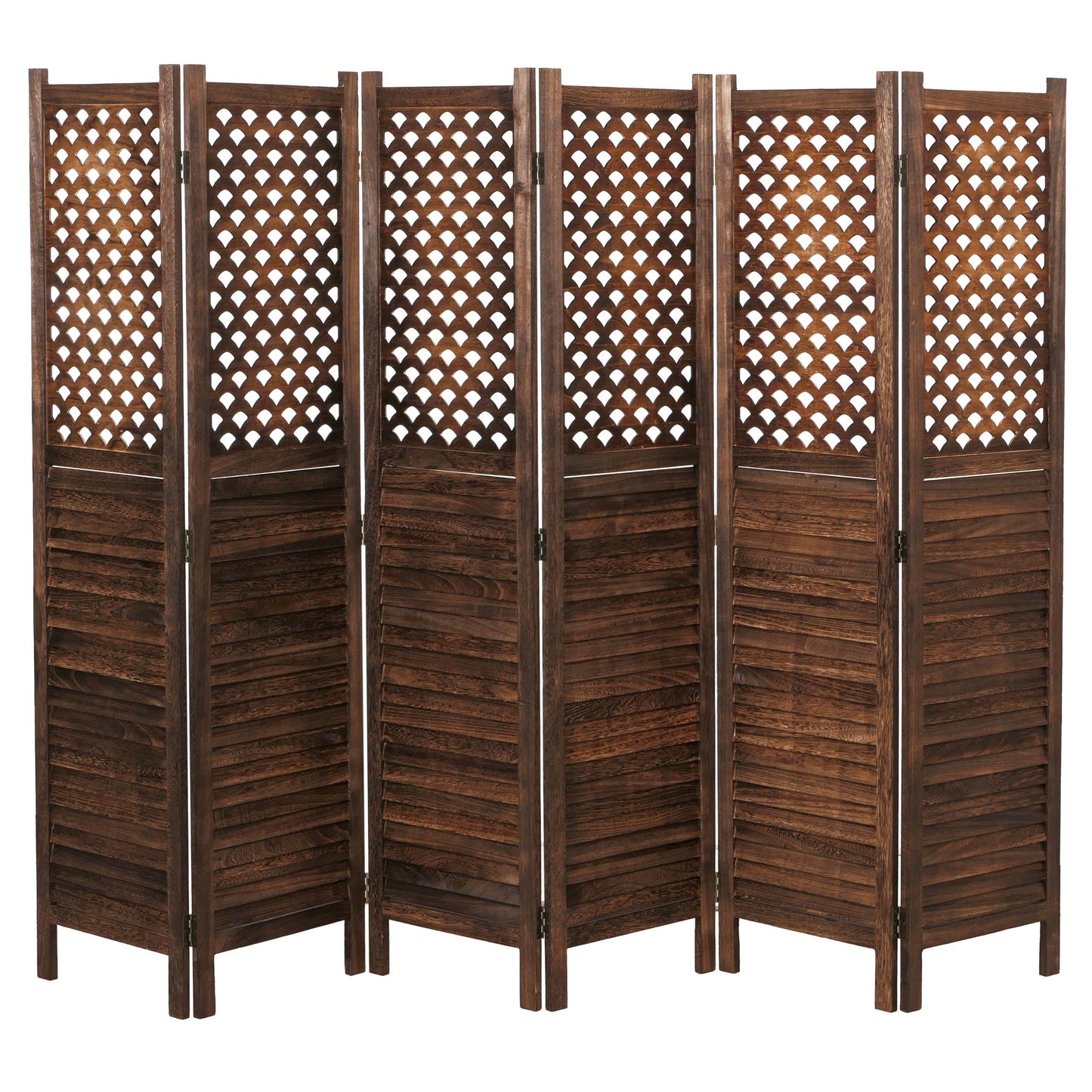 Cosmo Casa - Kamerscherm - Privacyscherm met Decoratieve Panelen - Bruin