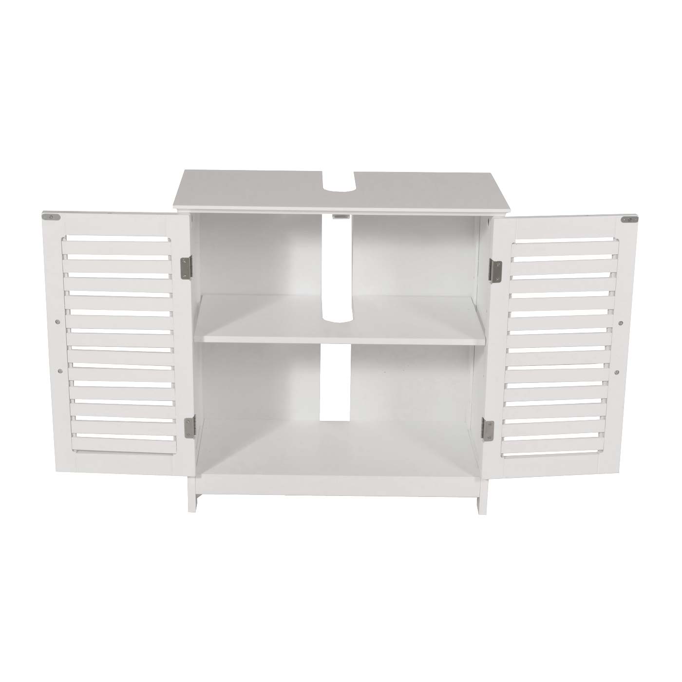 Cosmo Casa - Wastafelonderkast - Badkamerkast met Opbergvak - Bamboe MDF - 60x60x30cm - Wit