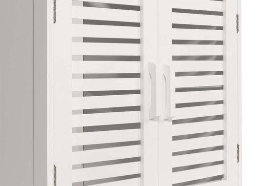 Cosmo Casa - Wastafelonderkast - Badkamerkast met Opbergvak - Bamboe MDF - 60x60x30cm - Wit