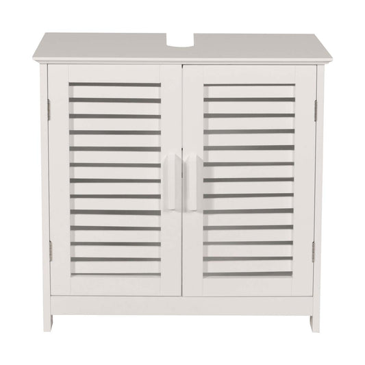 Cosmo Casa - Wastafelonderkast - Badkamerkast met Opbergvak - Bamboe MDF - 60x60x30cm - Wit