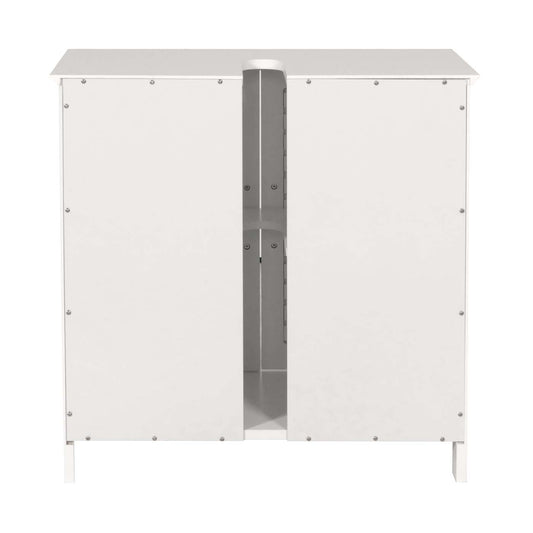 Cosmo Casa - Wastafelonderkast - Badkamerkast met Opbergvak - Bamboe MDF - 60x60x30cm - Wit
