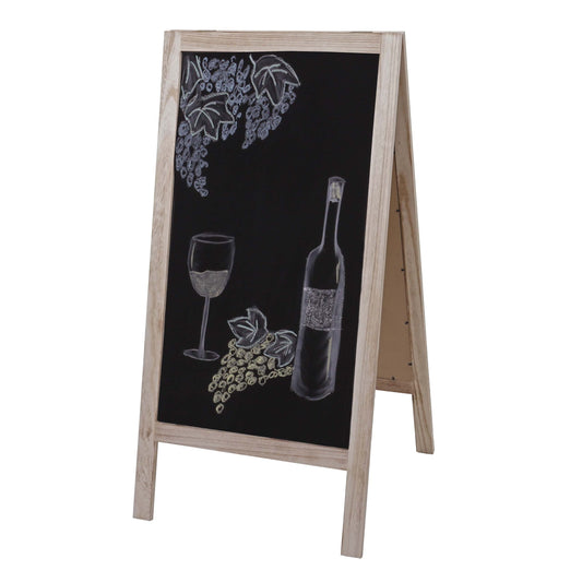 Cosmo Casa - Reclamebord - Krijtbord - Metaal & Hout - Naturel - 100×50 cm