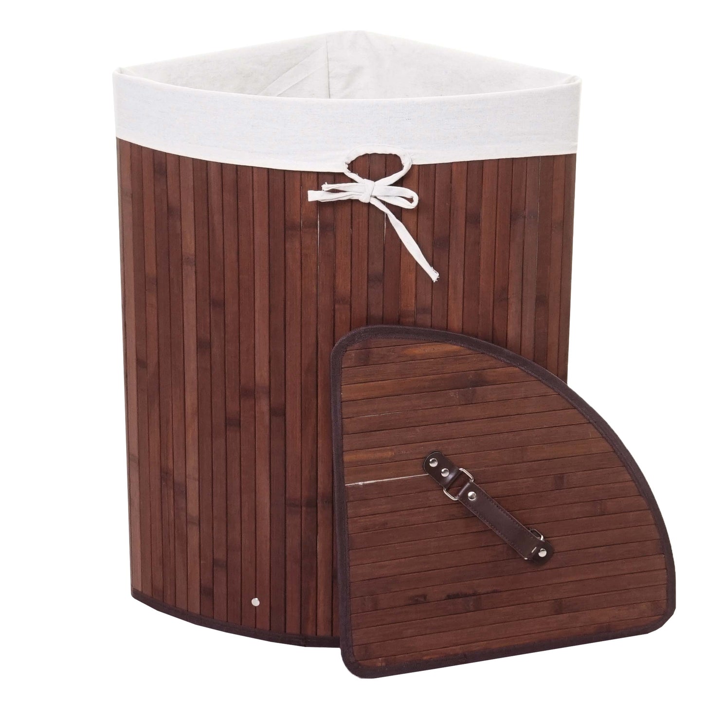 Cosmo Casa - Hoekwasmand - Inklapbaar - Bamboe - Bruin - 61×48×35 cm