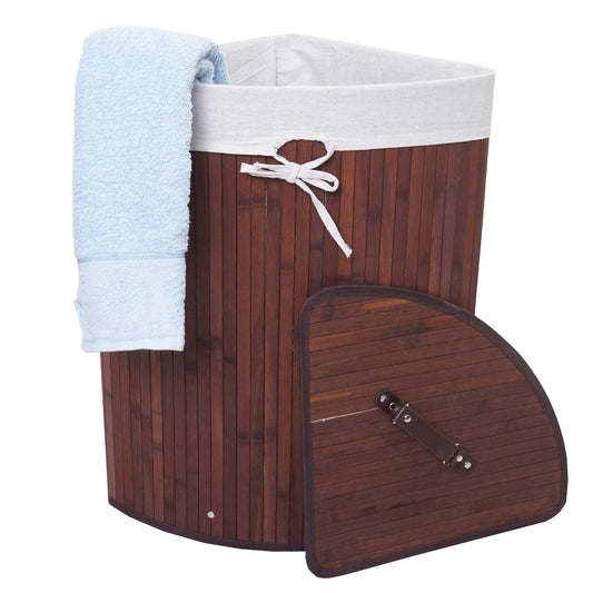 Cosmo Casa - Hoekwasmand - Inklapbaar - Bamboe - Bruin - 61×48×35 cm