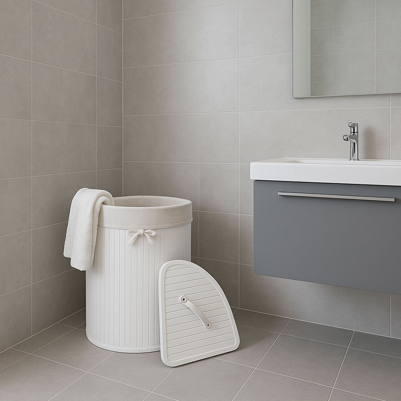 Cosmo Casa - Hoekwasmand - Inklapbaar - Bamboe - Bruin - 61×48×35 cm