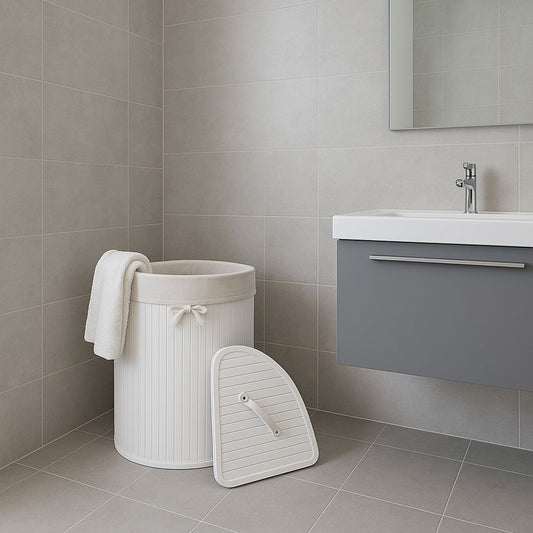 Cosmo Casa - Hoekwasmand - Inklapbaar - Bamboe - Bruin - 61×48×35 cm