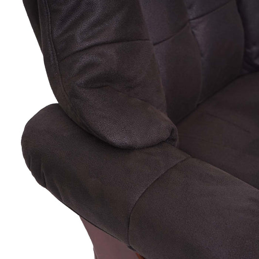 Cosmo Casa - TV-stoel - Relax - Textiel & Hout - Bruin-Zwart & Walnoot