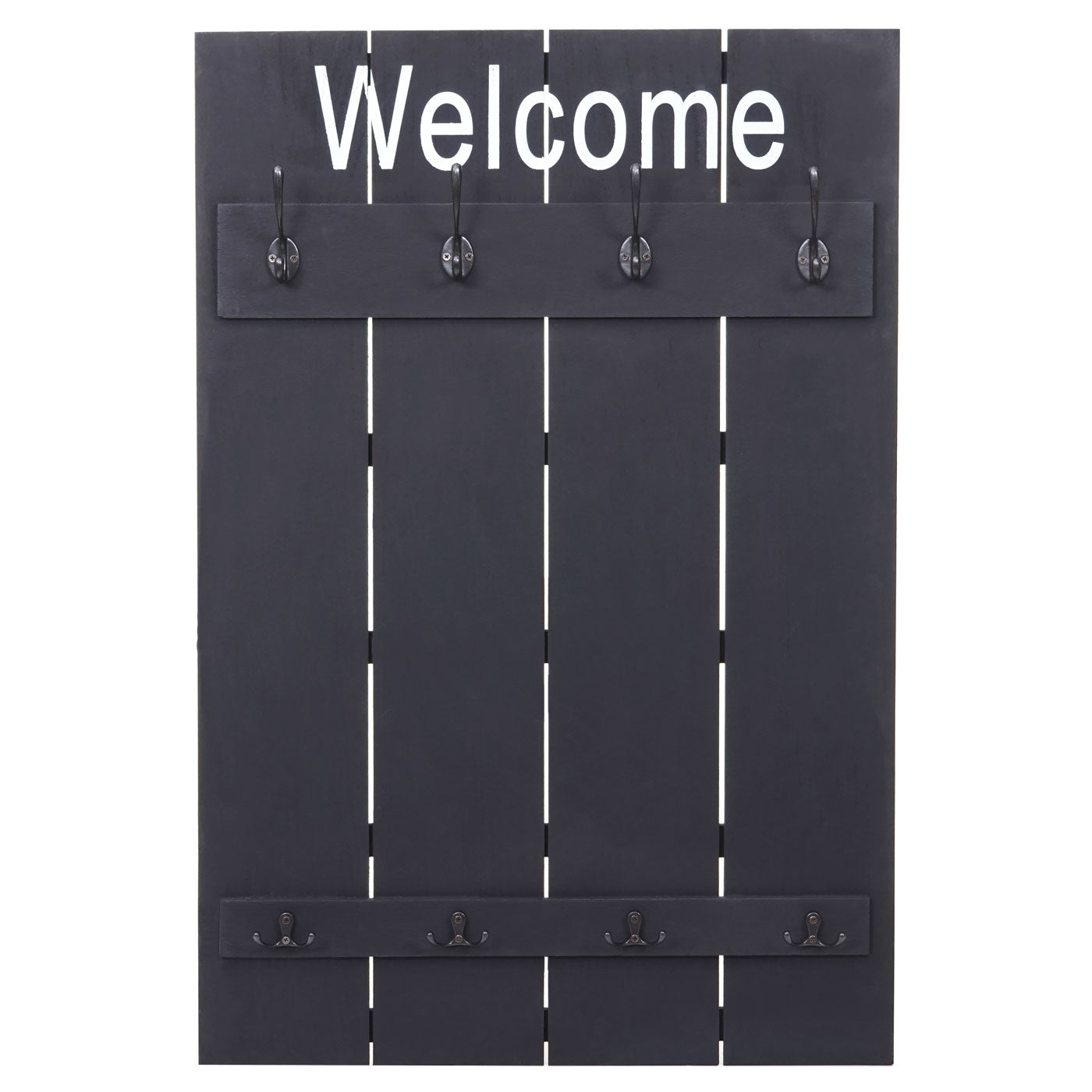 Cosmo Casa - Wandkapstokpaneel - Vintage - Hout - Donkergrijs - 91×60 cm