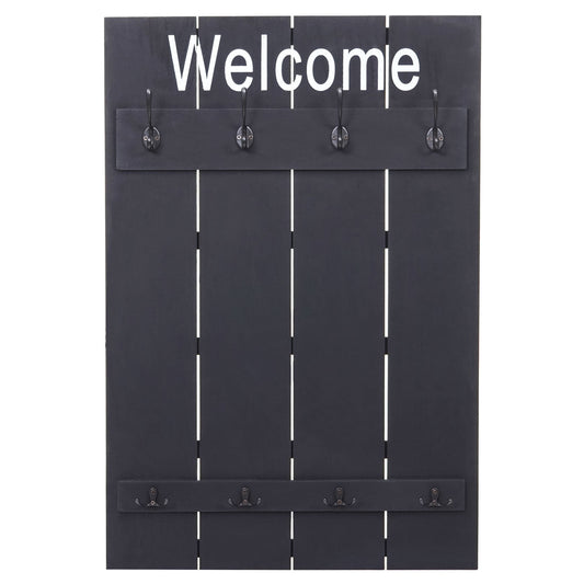 Cosmo Casa - Wandkapstokpaneel - Vintage - Hout - Donkergrijs - 91×60 cm