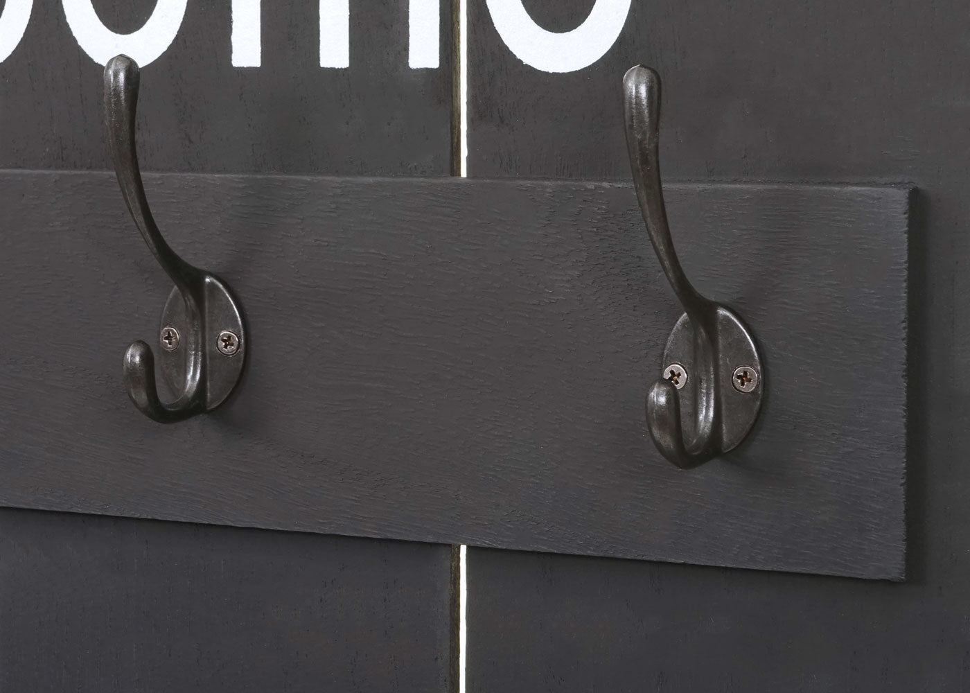 Cosmo Casa - Wandkapstokpaneel - Vintage - Hout - Donkergrijs - 91×60 cm