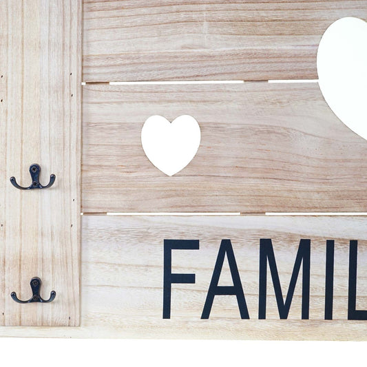 Cosmo Casa - Wandkapstok paneel - Vintage - Hout - Naturel - 60×90 cm